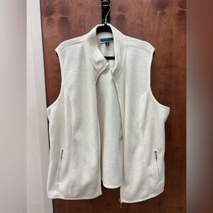 Karen Scott Women's Cream Fleece Vest